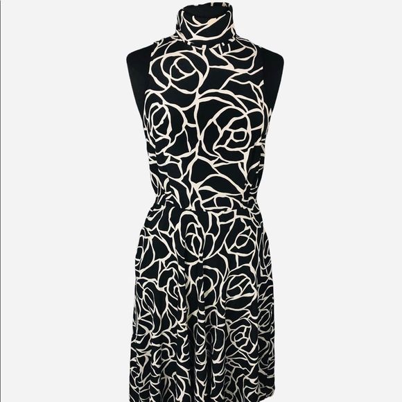 Jody of California Abstract Mock Neck Dress Vintage Boho Hippie 70's 80's Floral - Picture 6 of 11
